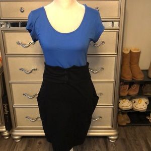 Blue and Black Dress